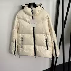 Shenzhen Nanyou High-End Cross-Border Zipper Double Pocket Long-Sleeve Logo Printed Hooded down Jacket
