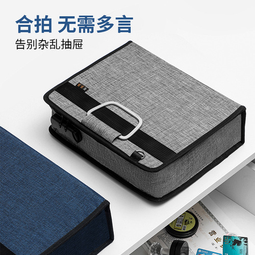 Portable Handheld Document Organizer Bag for Stamps and Paperwork, including Household Registration Book and Business License, with Stamp Case