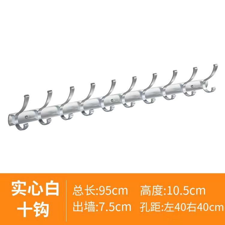 Plata sólida brillante 10 ganchos