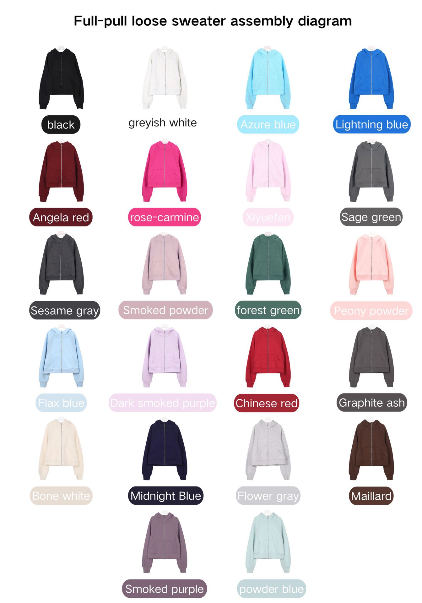 Women's Oversized Scuba Hoodie Fleece Lined Zip up Jacket Kangaroo Pocket Yoga Lounge Casual Wear_ecoleips.com