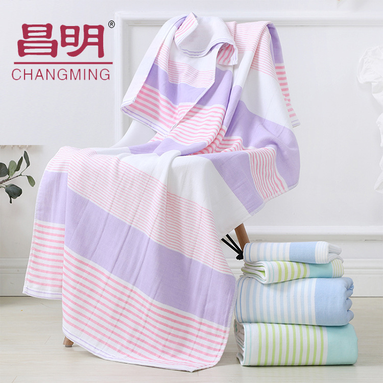 Cross-Border Bath Towel, Class a Maternal and Infant Grade Striped Gauze Bath Towel, Ab Side Bath Towel, All-Cotton Beach Towel, New Pure Cotton Bath Towel Cross-Border Bath Towel, Class a Maternal and Infant Grade Striped Gauze Bath Towel, Ab Side Bath Towel, All-Cotton Beach Towel, New Pure Cotton Bath Towel