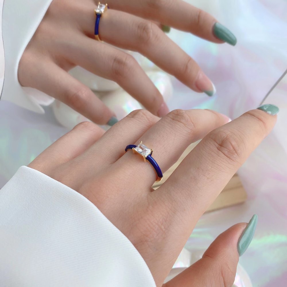 Fashion Geometric Sterling Silver Plating Zircon Open Ring 1 Piece