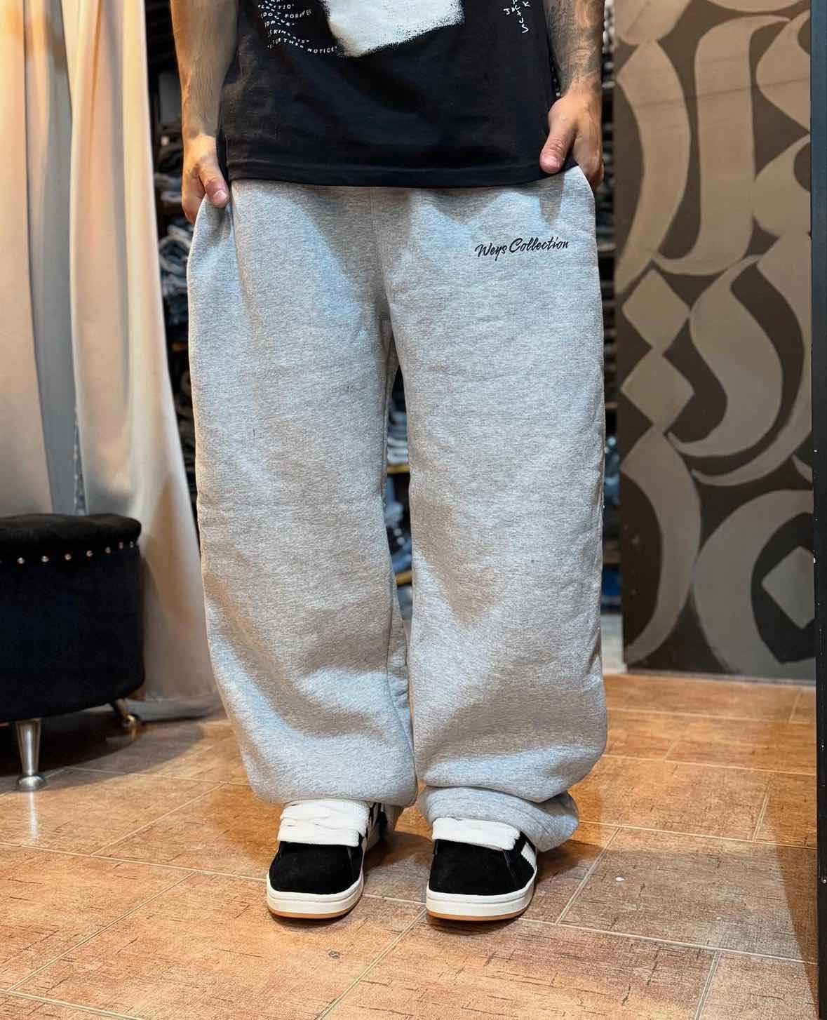 Pantalones Deportivos Grises de Estilo Americano para Hombre y Mujer, Holgados, de Pierna Recta, Anchos, de Cintura Alta, Casuales, con Estampado de Letras