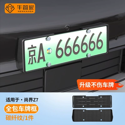 License plate holder/license plate holder providing full coverage and protection for the - carbon-fiber-pattern