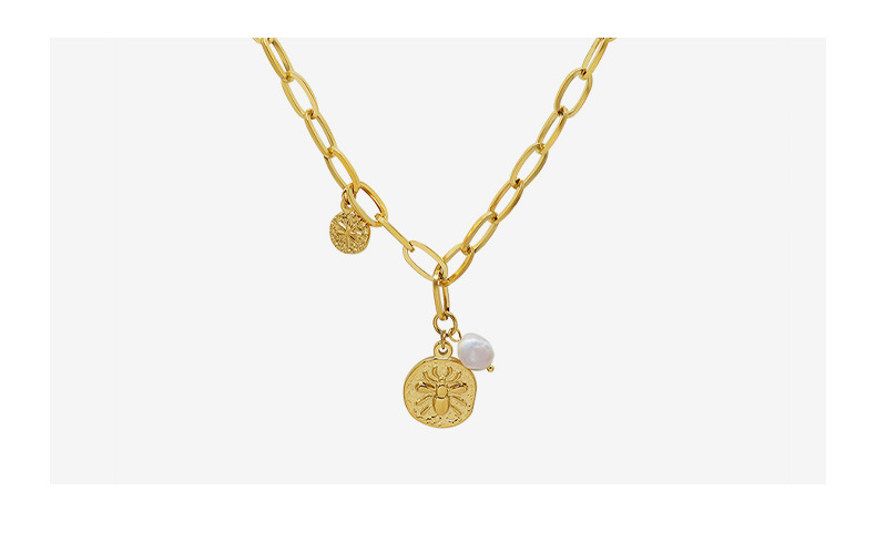 0.03µm-0.05µm Gold Plating Thickness PVD Coated Real Gold Plated Geometric Titanium Steel Fashion Waterproof Non Tarnish Necklace