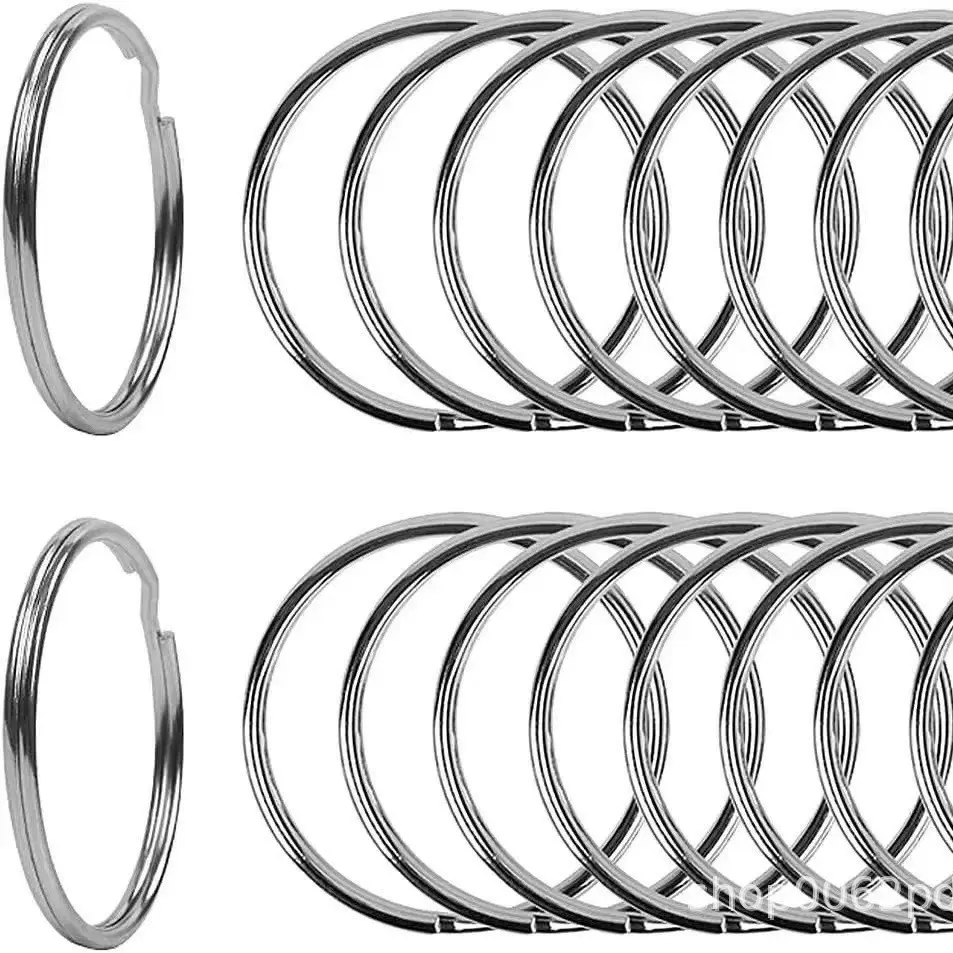 现货 镀镍色钥匙圈 双圈 光圈 钥匙环 铁丝圈 多个规格亚马逊匙圈