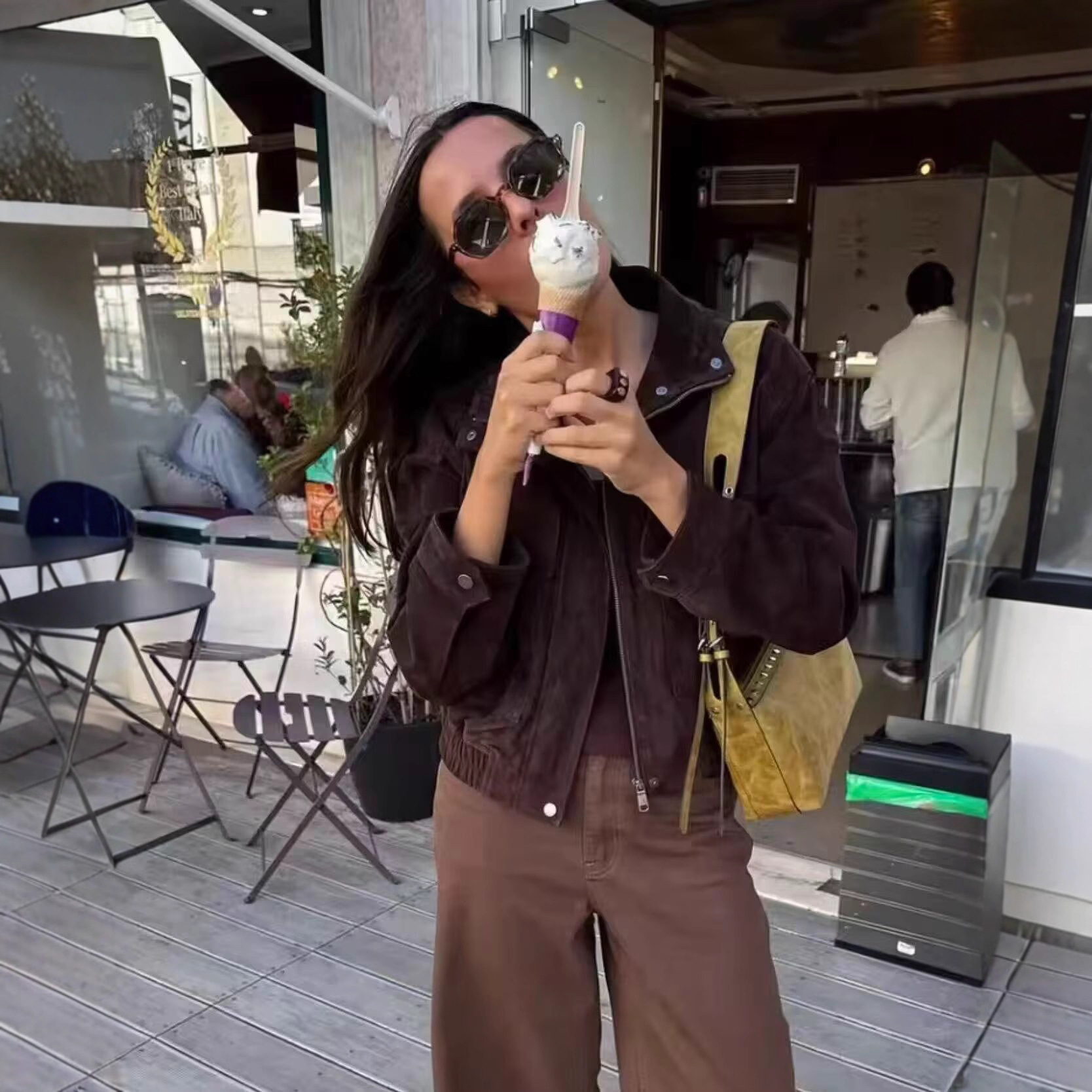 Cross-Border European and American 2025 New Autum Women's High-End Fashion Casual Motorcycle Clothing Short Jacket Stand-Up Collar Jacket