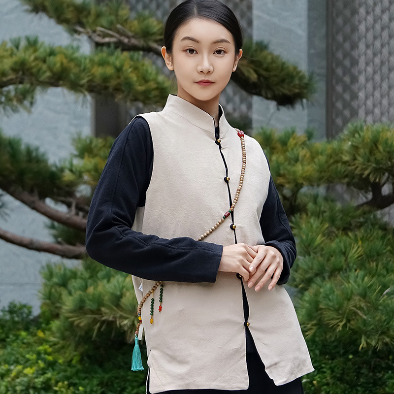 2025 autumn and winter new Chinese Tang suit double-sided double-worn cotton vest vest for middle-aged parents and mothers with the same style