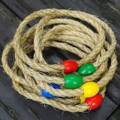 Outdoor hemp rope ring, rope throwing ring game, natural hemp rope, kindergarten school outdoor activity game