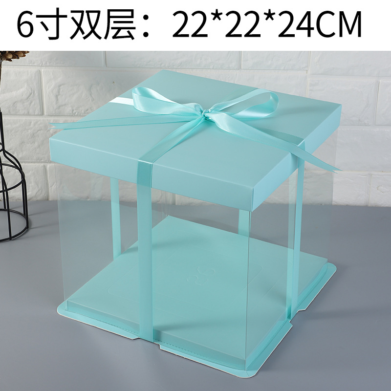 Cubierta de papel transparente caja de pastel caja de embalaje 6 6 6 6 8 8 10 + 12 pulgadas sola doble capa neta roja transparente cumpleaños caja de embalaje