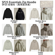 25SP ����l�� ���ܲ� ����ɫӡ��ESSENTIALS���������ZipHoodie