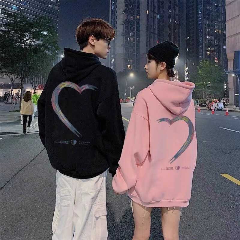 디자인 센스 고급 센스 봄과 가을 특별 커플 원피스 가을 새로운 다른 후드 땀 틈새