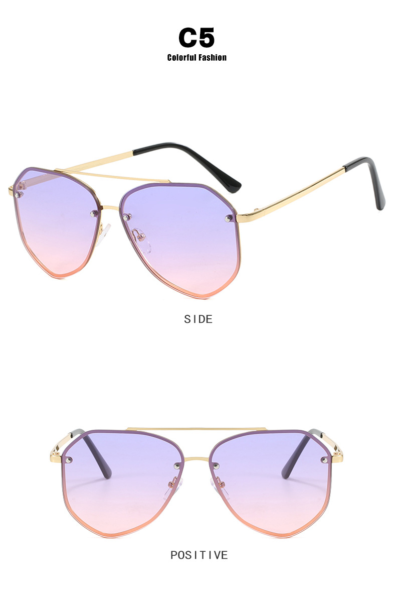 60g Weight Frameless Glasses Structure Sunglasses Classification PC, UV400 Protection Lens Material toad glasses Glasses Style Travel, Fishing, Sun protection Occasion Solid Color Pattern All Seasons Season Women's Gender Personality, Punk, Street Style Personality Punk Street Solid Color PC UV400 Protection Toad Glasses Frameless Women's Sunglasses 8