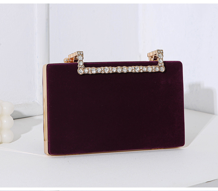 All Seasons Season Velvet Solid Color Square Evening Bags