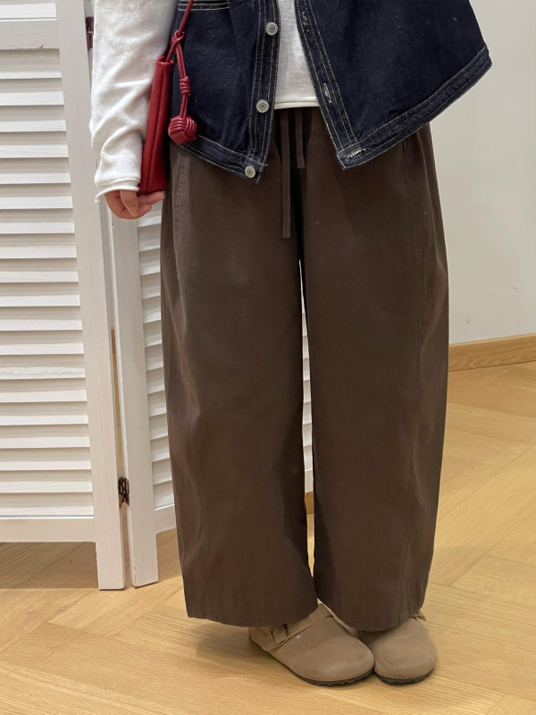 原物推荐！秋日上新~美拉德咖啡色松弛感气球裤女百搭慵懒阔腿裤|undefined