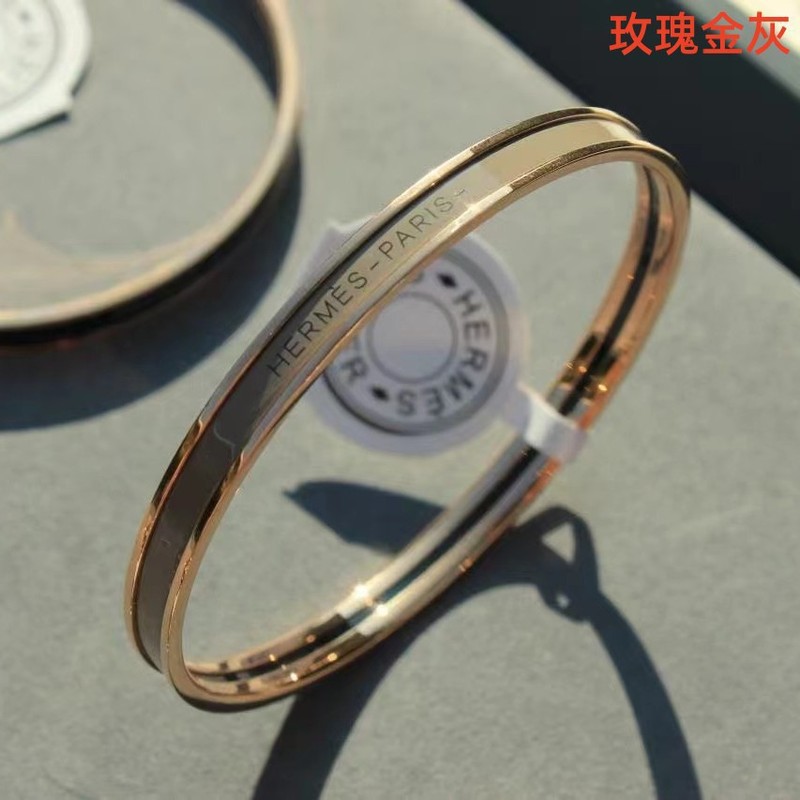 HERMES爱马仕高品质字母h珐琅兔子手镯奢华时尚简约情侣闺蜜礼物|undefined