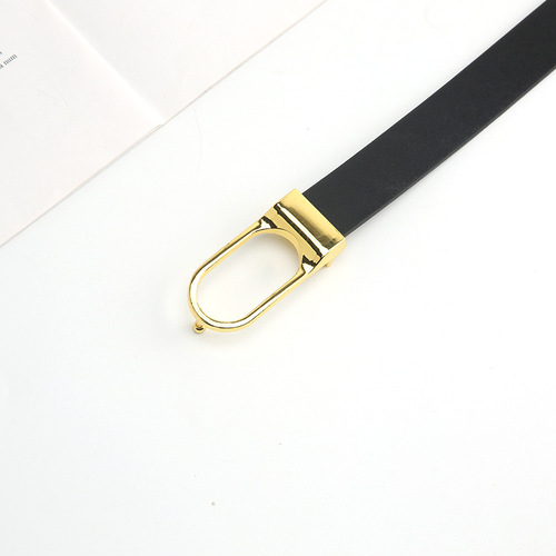 New retro snap buckle thin belt fashionable personalized buckle Korean style simple jeans dress decoration