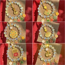 金属新中式滴油男女车挂福字算盘锁高档中国风琉璃招财汽车挂件