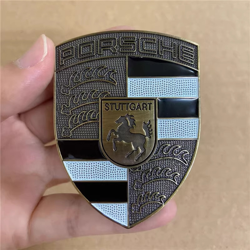 适用于保时捷前标车头标志911卡宴macan帕拉梅拉 718引擎机盖标贴|undefined