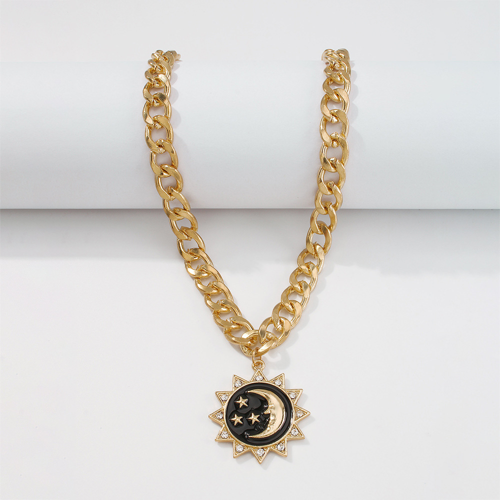 Vente En Gros Bijoux Collier Pendentif Soleil Lune Nihaojewelry display picture 7