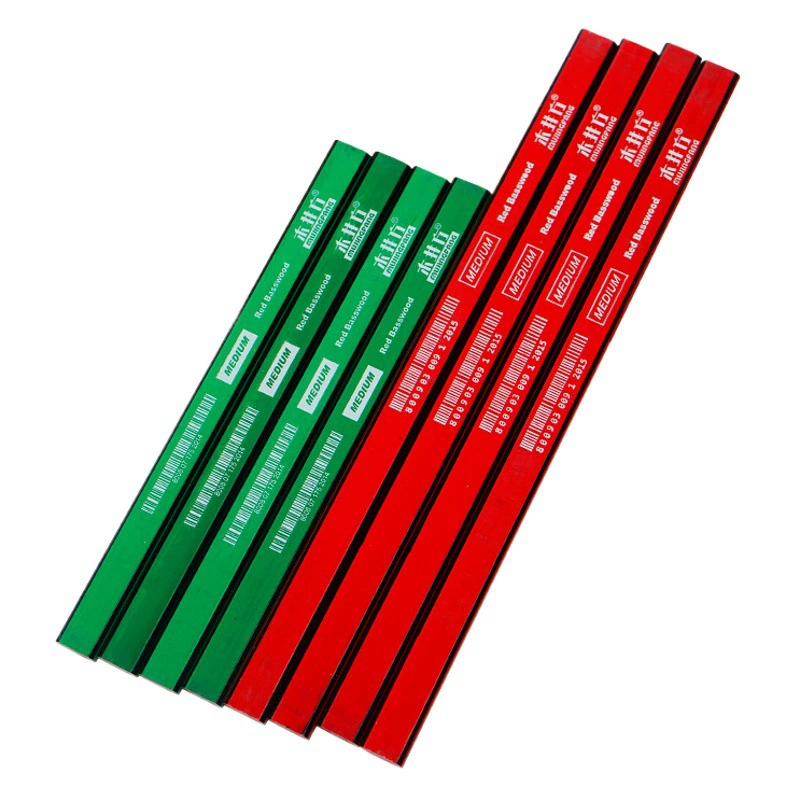 Mujing квадратный деревообрабатывающий карандаш плоский карандаш с плоской головкой скрайбировочный карандаш для строительной площадки толстый сердечник черный столярные изделия специальная резьба