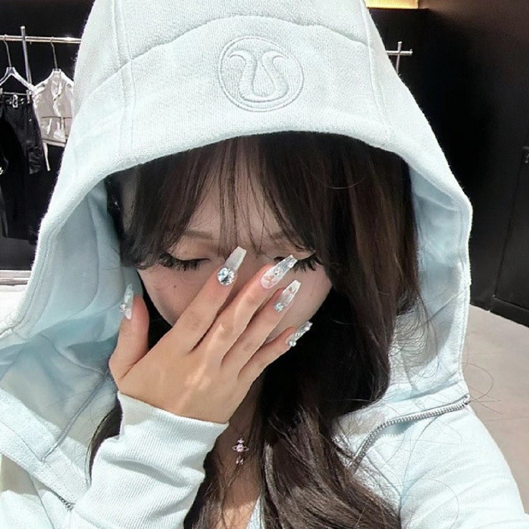 Foreign trade Lulu-style Scuba embroidered full-zip hooded slim-fit fleece sweatshirt casual yoga top jacket