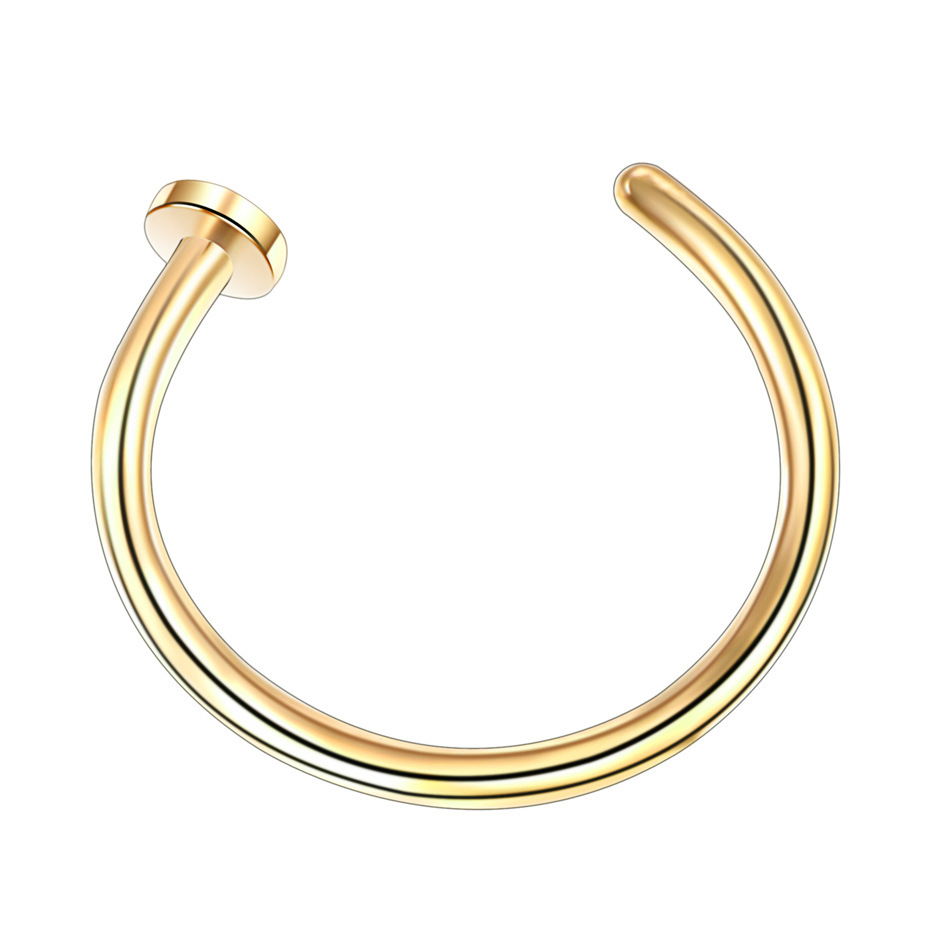 Zesen European American Fashion Stainless Steel C-Shape Nose Ring Fake Nose Ring Puncture Jewelry detail image 8