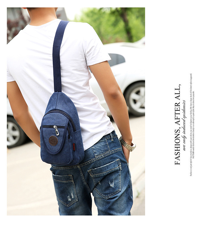New men's chest bags, Korean-style single-shoulder bags, crossbody bags, men's and women's backpacks, Korean-style casual canvas bags, wholesale from manufacturers undefined