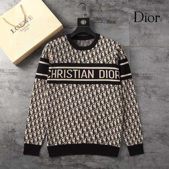 Estación europea para 25 otoño y invierno lujo ligero nuevo estilo de letra D impresa de cuello redondo jersey suéter de punto para hombres y mujeres