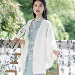 「春風」復古文芸春夏麻花薄型ニットストール