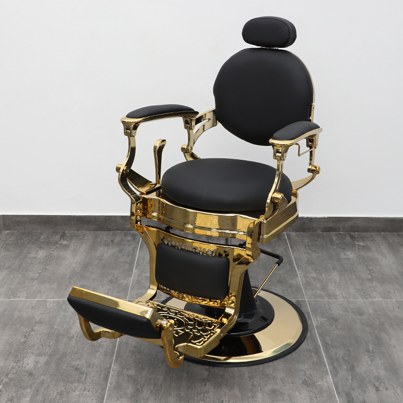 Sillón de barbero vintage para cortes de pelo, sillón de salón reclinable, sillón de barbero para hombres, sillón giratorio. image 13