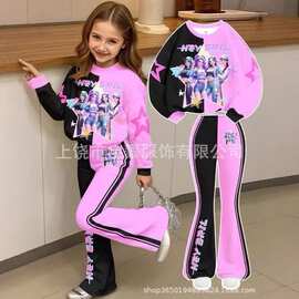 新款时尚潮流儿童大人套装穿搭跨境新款两件套长裤卫衣套装