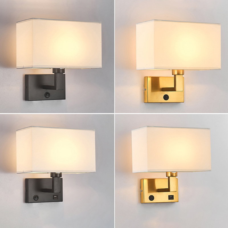 Lámpara de Pared de Tela Estilo Europeo - Lámpara de Lectura LED para Dormitorio y Sala