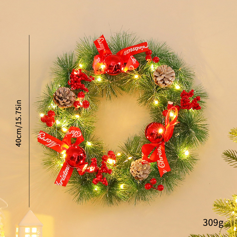 外国貿易の人気クリスマスの花輪のペンダントクリスマスのシーンのショーウインドーの扉を配置します。|undefined