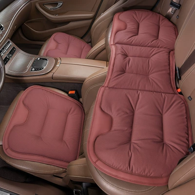 cushion perforated breathable original car seat, Four Seasons Pad - three-piece-setfront-and-rear-seat-cushions-volcanic-red-unlabeled-clean-version