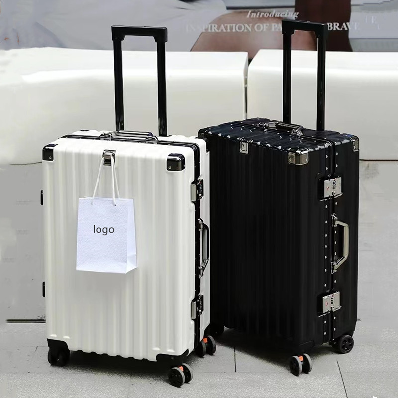 Live broadcast for luggage female mute universal wheel luggage case aluminum frame 24 inch student password suitcase male