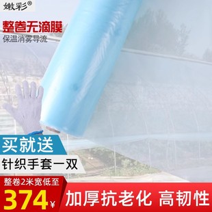 Thickened greenhouse plastic film greenhouse film Blue non-drop film anti-aging transparent plastic cloth waterproof household cover