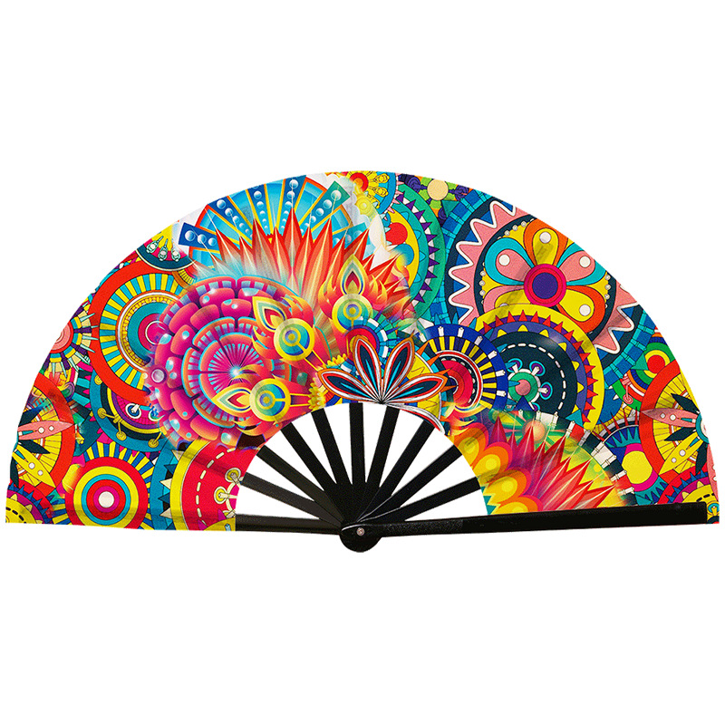 Abanico Plegable de Kung Fu de Plástico, Colorido, para Conciertos y Fiestas