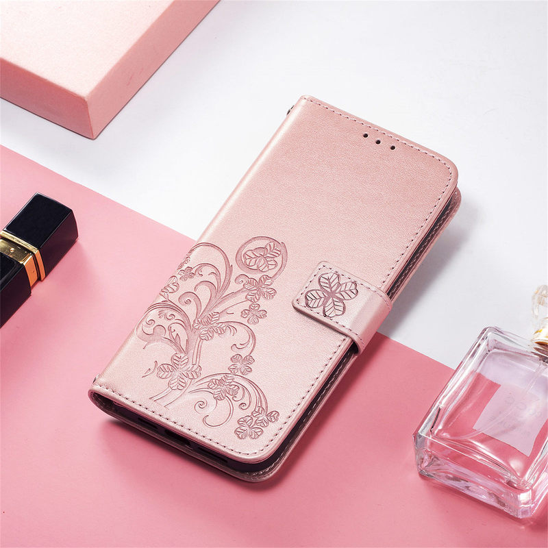 For Nokia 3.4/5.4 four-leaf clover phone case C21 flip embossed Nokia G10 card leather case G20