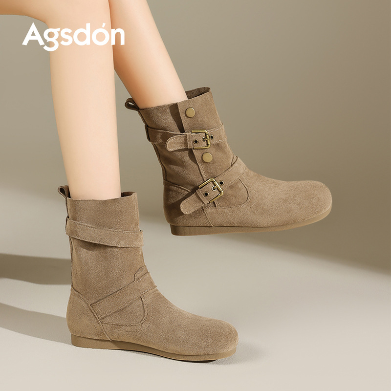 2026 botas cortas de caída de nuevo estilo de caída de león Denmeillard botas Martin botas de suelo de desecho de viento botas occidentales