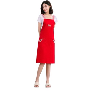 Apron household kitchen cotton Korean style fashionable cooking adult coverall oil-proof waist-proof work clothes customized for women
