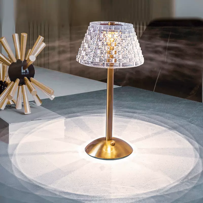 中山灯具复古欧式水晶夜灯床头灯创意小夜灯usb充电蓄电护眼台灯