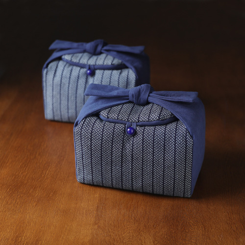 Erya blue thickened teapot tea set tea cup storage bag travel bag cloth bag portable Chinese large cloth bag