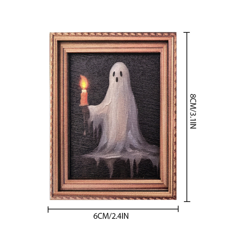 MZCT117-132 クロスボーダーハロウィン磁気立体冷蔵庫マグネットゴースト魔女フォトフレーム木製磁気装飾|undefined