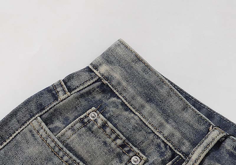 Distressed Flared Jeans For Men Vintage Washed Casual Denim Trousers_voghion.com