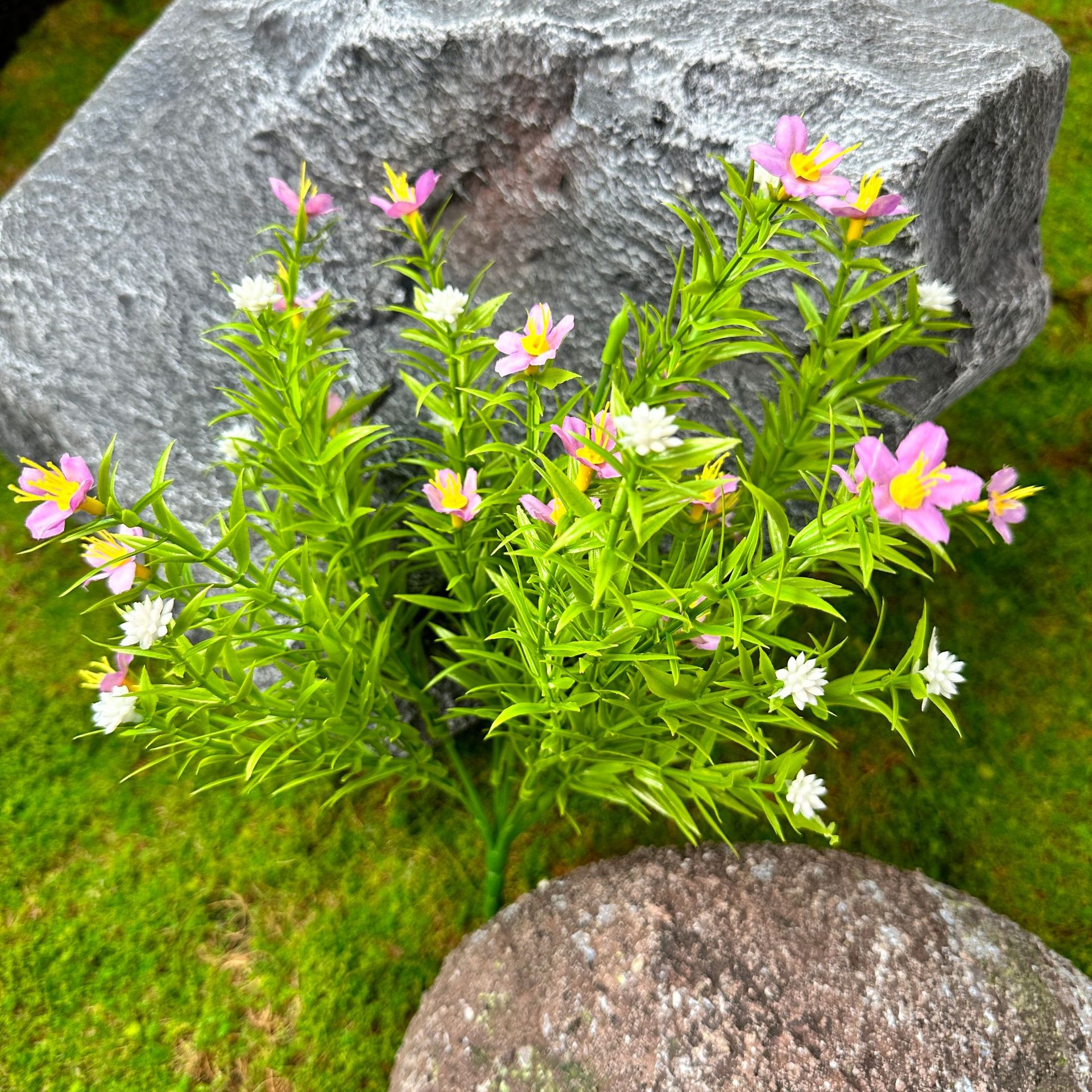 Flor artificial Gypsophila única flor falsa arreglo floral decoración estilo pastoral sala de estar patio decoración de mueble de TV