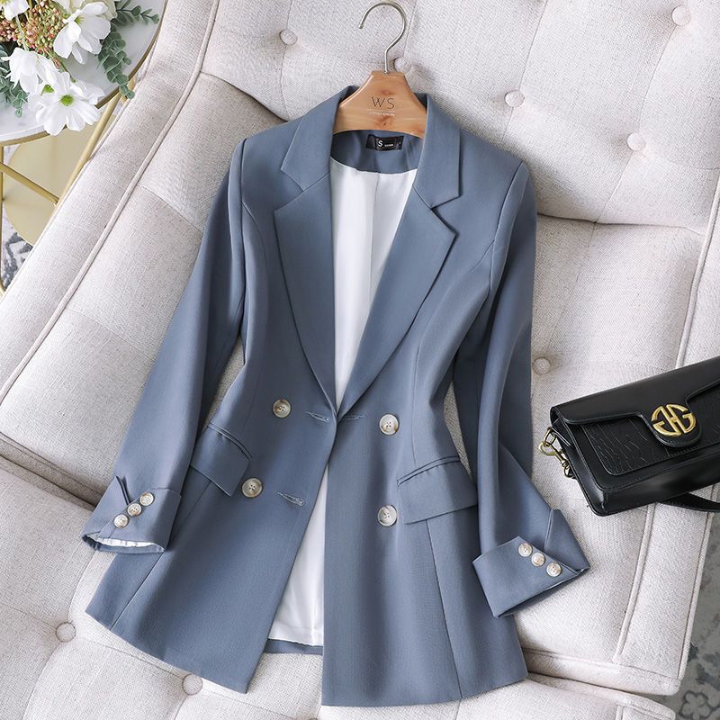 Women's Blazer for Spring and Autumn, New Early Spring Design, Niche Style, Slim Fit, Blue Thin Blazer Jacket, New Arrival