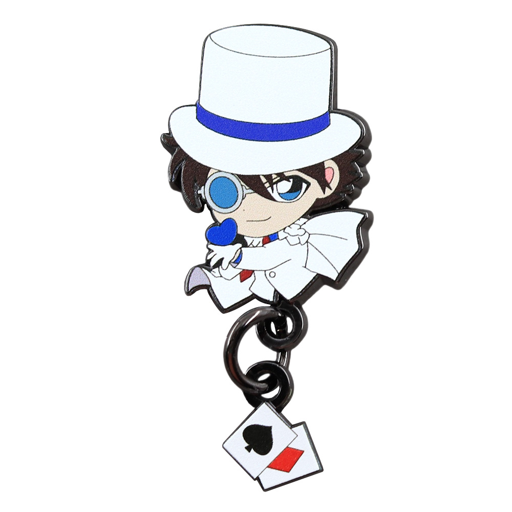Black Feather Monster Enamel Pin Phantom Thief Kidd Poker Face Pendant Badge Anime Peripheral Fun Novelty Decoration
