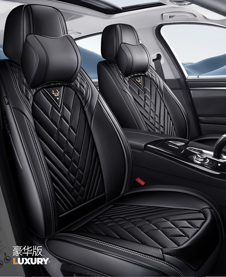 2026 Cross-Border New Product Car Seat Cushion 3D Full-Cover Stereo Napa Leather Seat Cover Lumbar Cushion Universal Seat Cushion for All Seasons