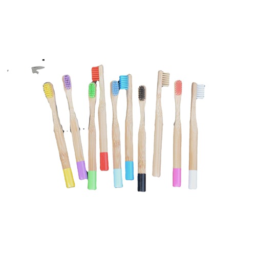 10-pack children's toothbrush round handle set bamboo charcoal soft bristle toothbrush painted bamboo handle bamboo toothbrush set